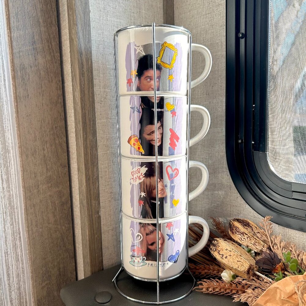 NWOT Friends TV Show Stackable Coffee Mugs Set of 4